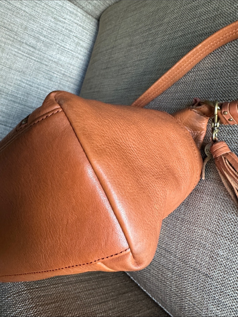 The Sak Keira Cognac Pebbled Leather Shoulder Bag - Picture 4 of 6